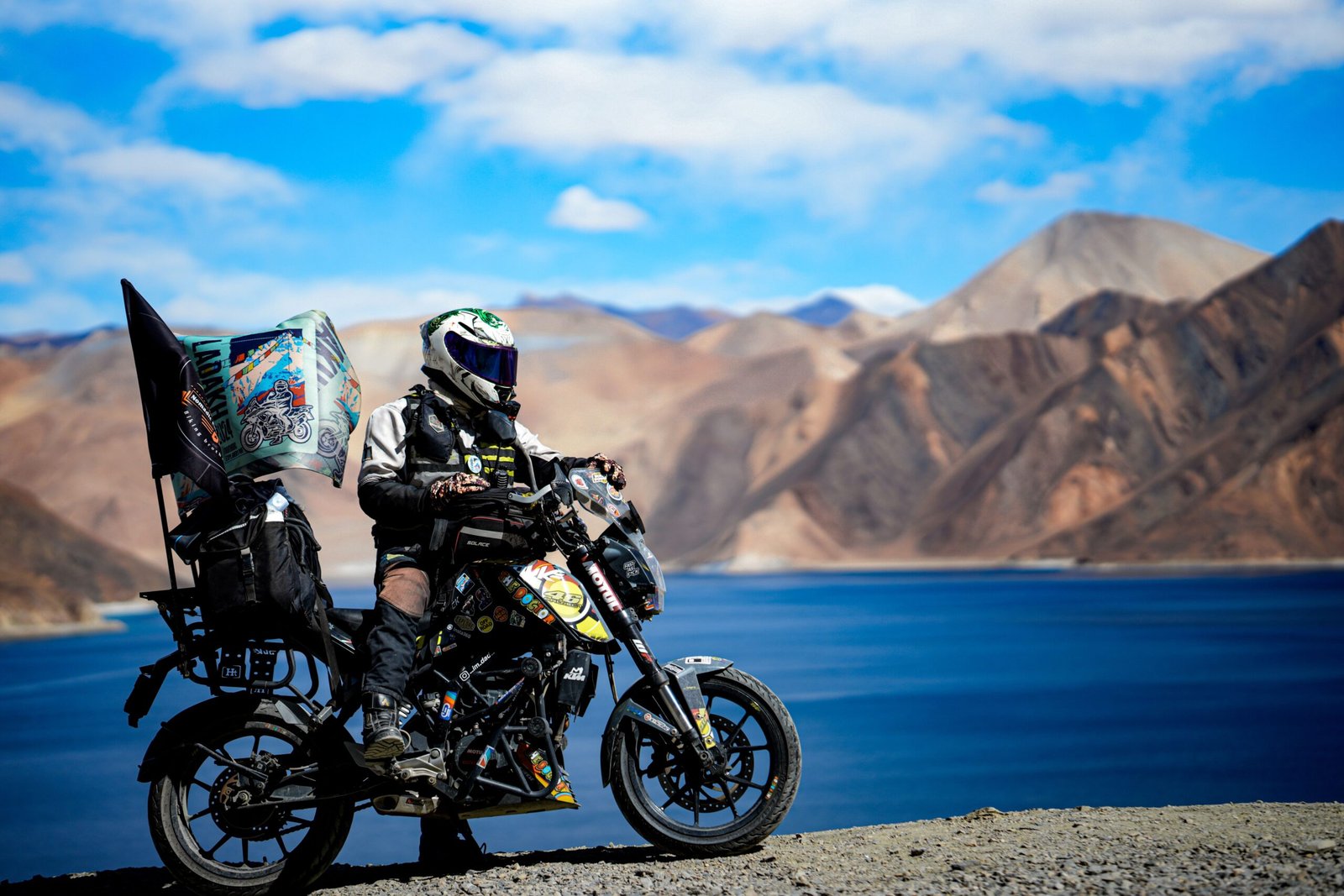 Motorbike tour on a mountain road in Ladakh