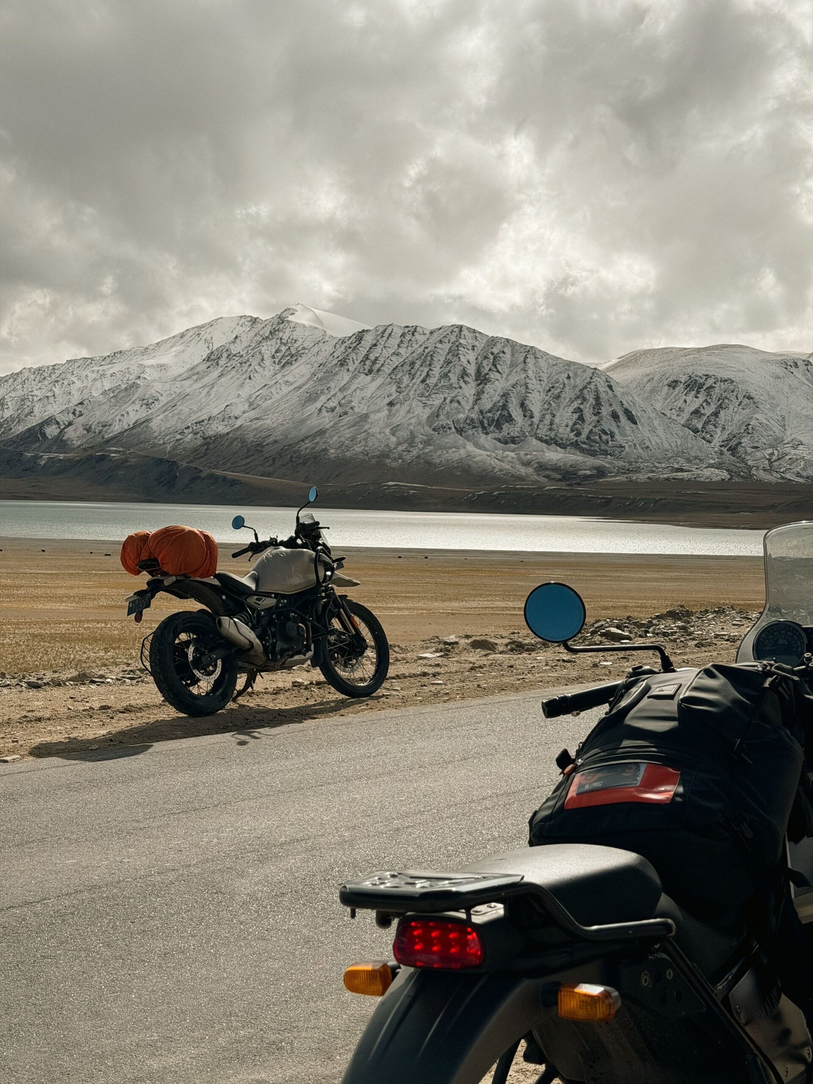 Rider on a high-altitude road during a Ladakh bike trip